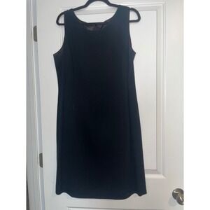 Alex Garfield Garfield & Marks Black Sleeveless Shift Dress Textured Crepe Sz 16